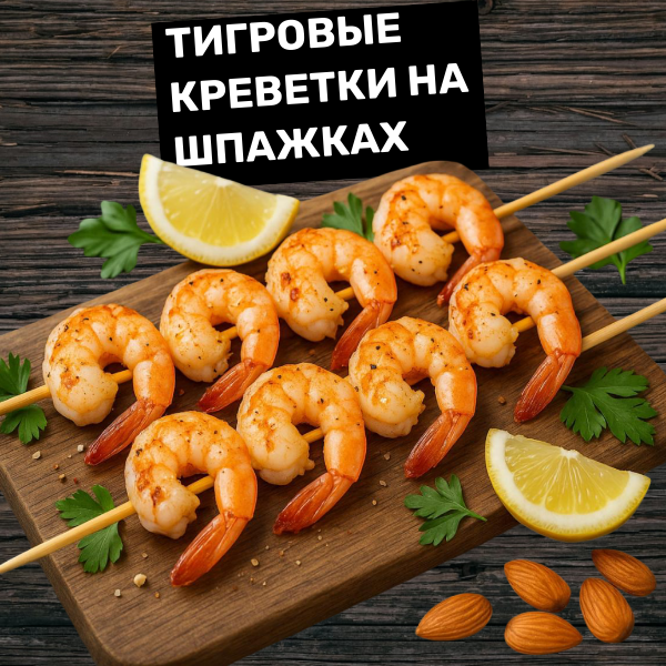 ТИГРОВЫЕ КРЕВЕТКИ НА ШПАЖКАХ